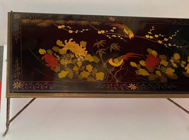 1970′ Table Basse Style Baguès Laque de Chine
