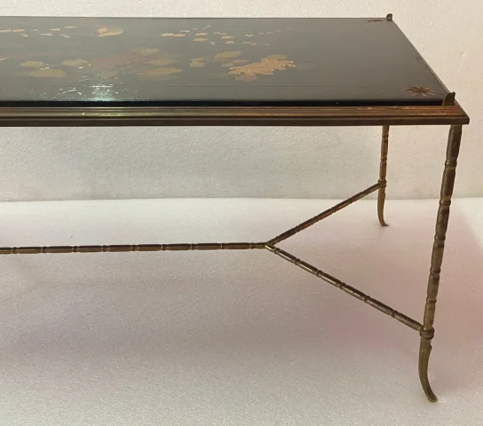 1970′ Table Basse Style Baguès Laque de Chine