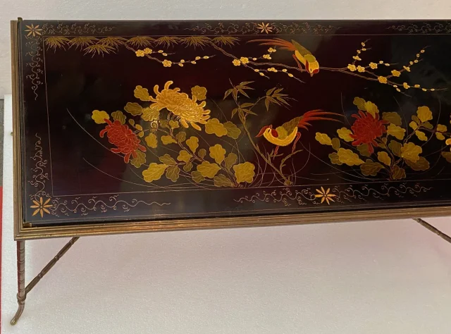 1970′ Table Basse Style Baguès Laque de Chine