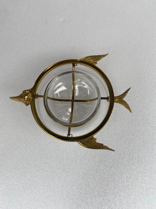 1970 ′ Necessary A Caviar Gilt Bronze And Crystal With Sturgeon Pattern