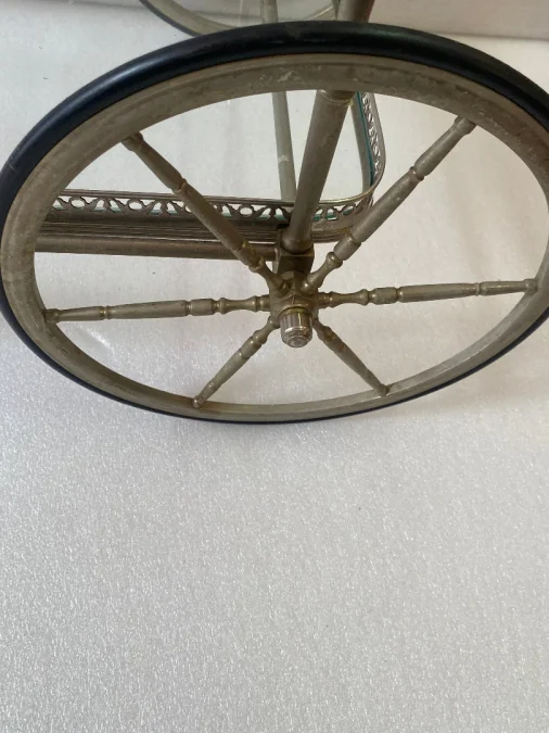 1950/70 Maison Jansen Rolling Trolley In Brass And Silver Bronze