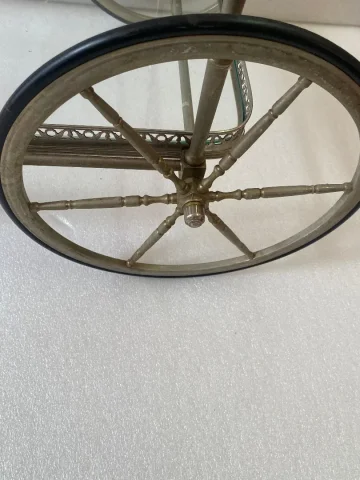 1950/70 Desserte Roulante Maison Jansen En Laiton Et Bronze Argenté