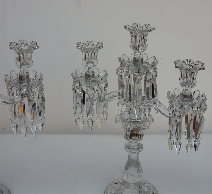 1900′ Paire de Chandeliers Baccarat