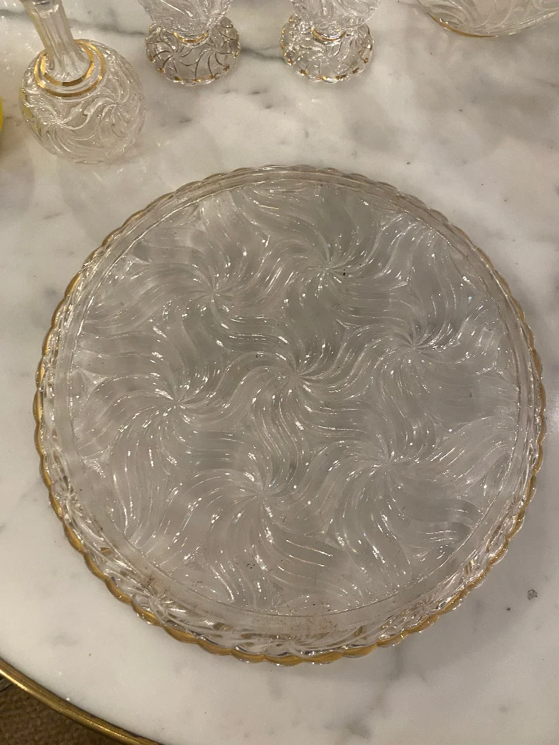 1900′ Service De Nuit Baccarat Signé 6 Piéces Avec Dorure