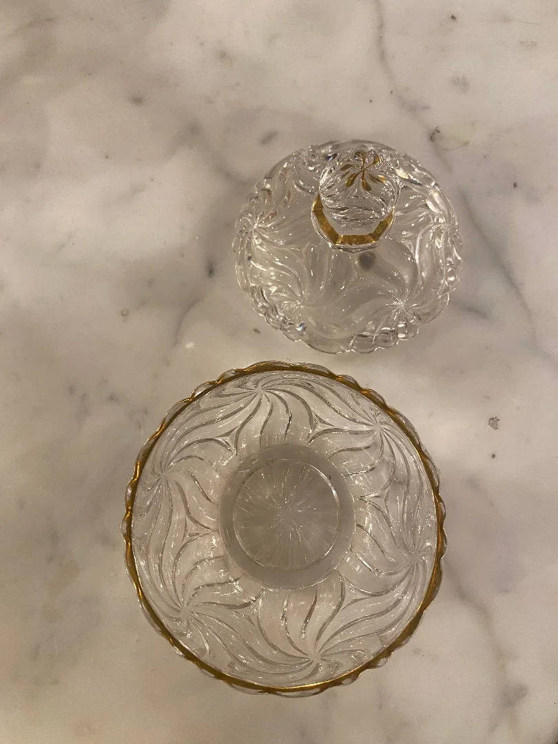 1900′ Service De Nuit Baccarat Signé 6 Piéces Avec Dorure