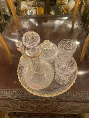 1900′ Service De Nuit Baccarat Signé 6 Piéces Avec Dorure