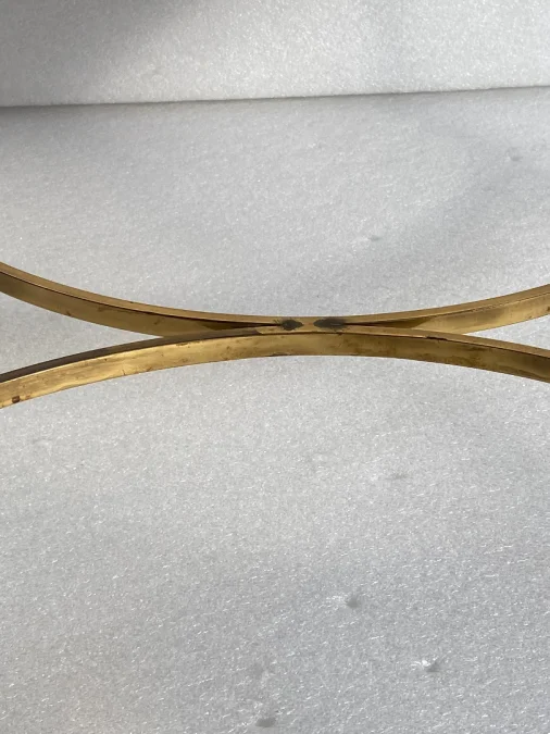 1950/70 Coffee Table Or End Of Sofa Gilt Bronze Maison Jansen Or Maison Charles Or Maison Bagués Sea Green Marble Top With Spacer