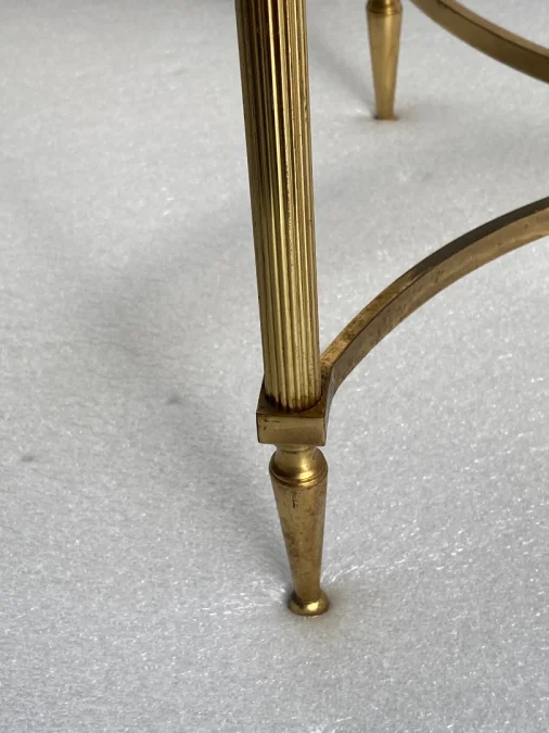 1950/70 Coffee Table Or End Of Sofa Gilt Bronze Maison Jansen Or Maison Charles Or Maison Bagués Sea Green Marble Top With Spacer