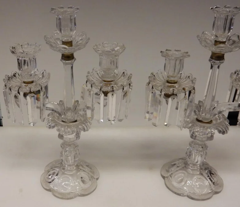 Pair of Baccarat Candlesticks With 2 Branches