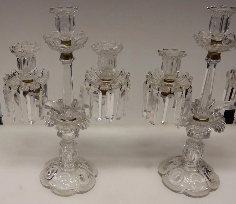 Paire de Chandeliers Baccarat Avec 2 Branches