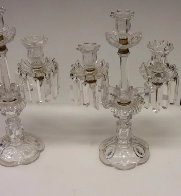 Pair of Baccarat Candlesticks With 2 Branches