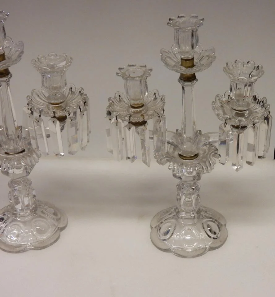 Paire de Chandeliers Baccarat Avec 2 Branches