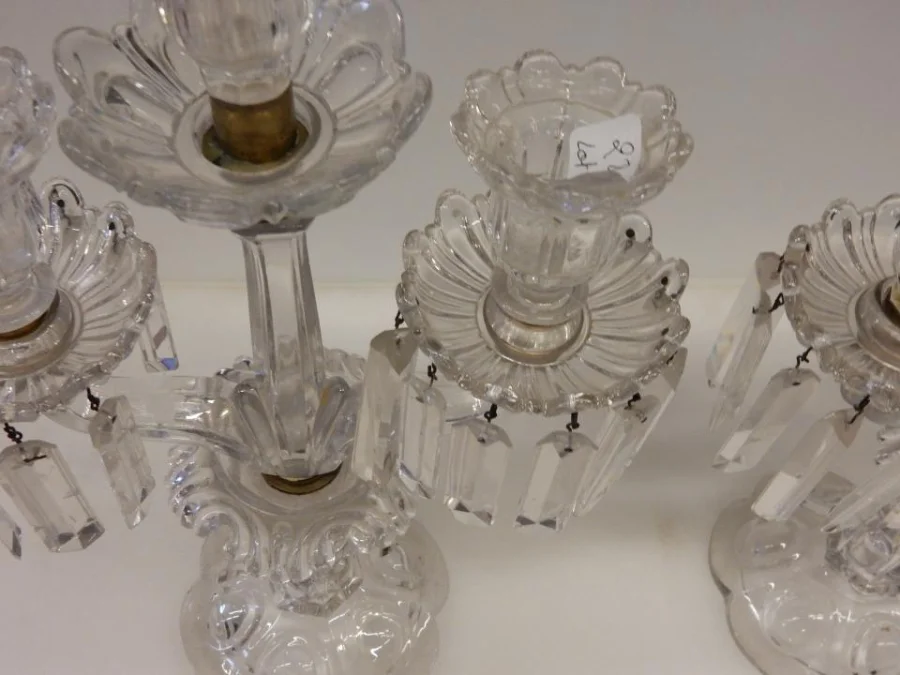 Pair of Baccarat Candlesticks With 2 Branches