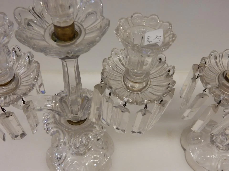 Paire de Chandeliers Baccarat Avec 2 Branches