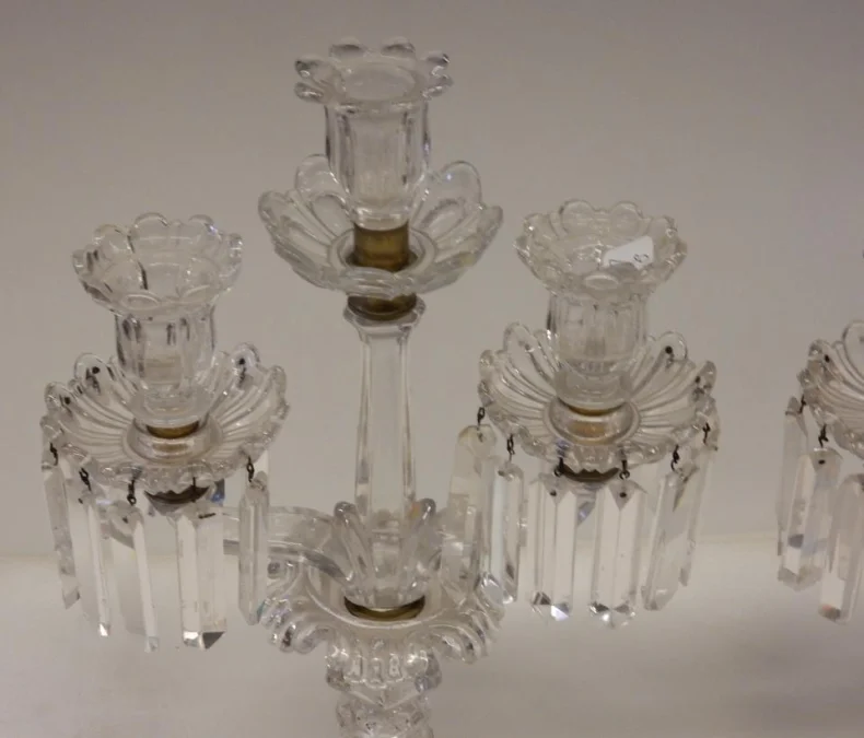 Pair of Baccarat Candlesticks With 2 Branches