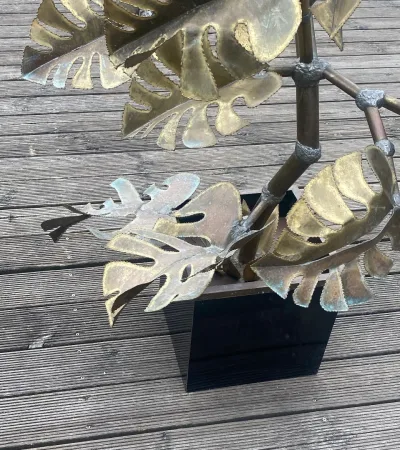 1970′ Sculpture Végétale,Philodendron Par Teychoueres Pour Maison Jansen Paris