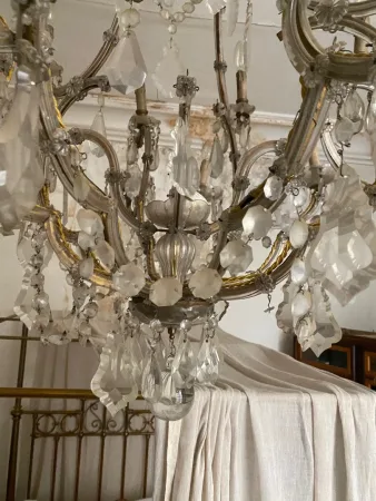 1900′ Lustre Cage 21 Lumiéres Marie Thérèse en Cristal de Bohème