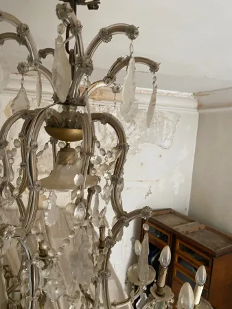 1900′ Lustre Cage 21 Lumiéres Marie Thérèse en Cristal de Bohème
