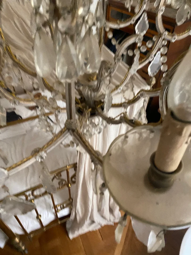 1900′ Marie Thérèse Cage Chandelier 21 Lights in Bohemian Crystal