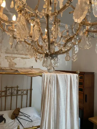 1900′ Lustre Cage 21 Lumiéres Marie Thérèse en Cristal de Bohème