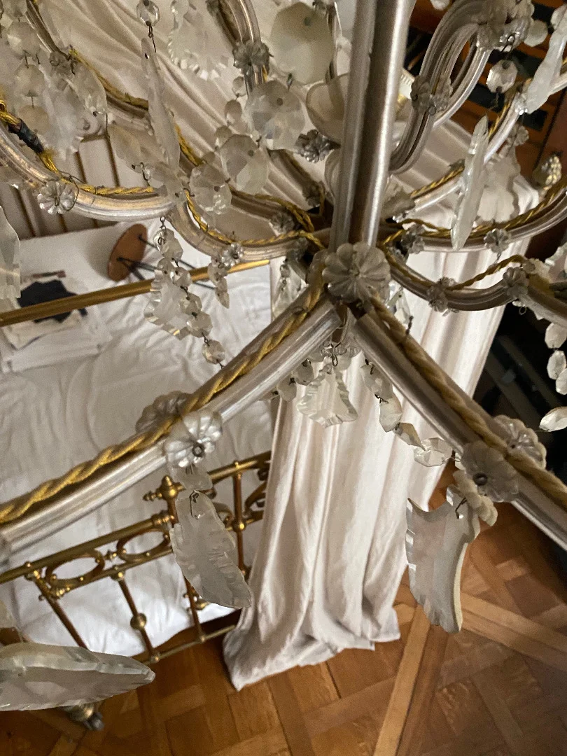 1900′ Marie Thérèse Cage Chandelier 21 Lights in Bohemian Crystal