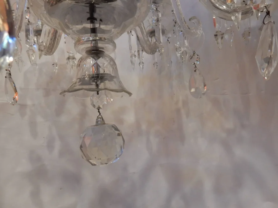 1950′ Lustre en Cristal de Bohême Ou Baccarat 6 Bras