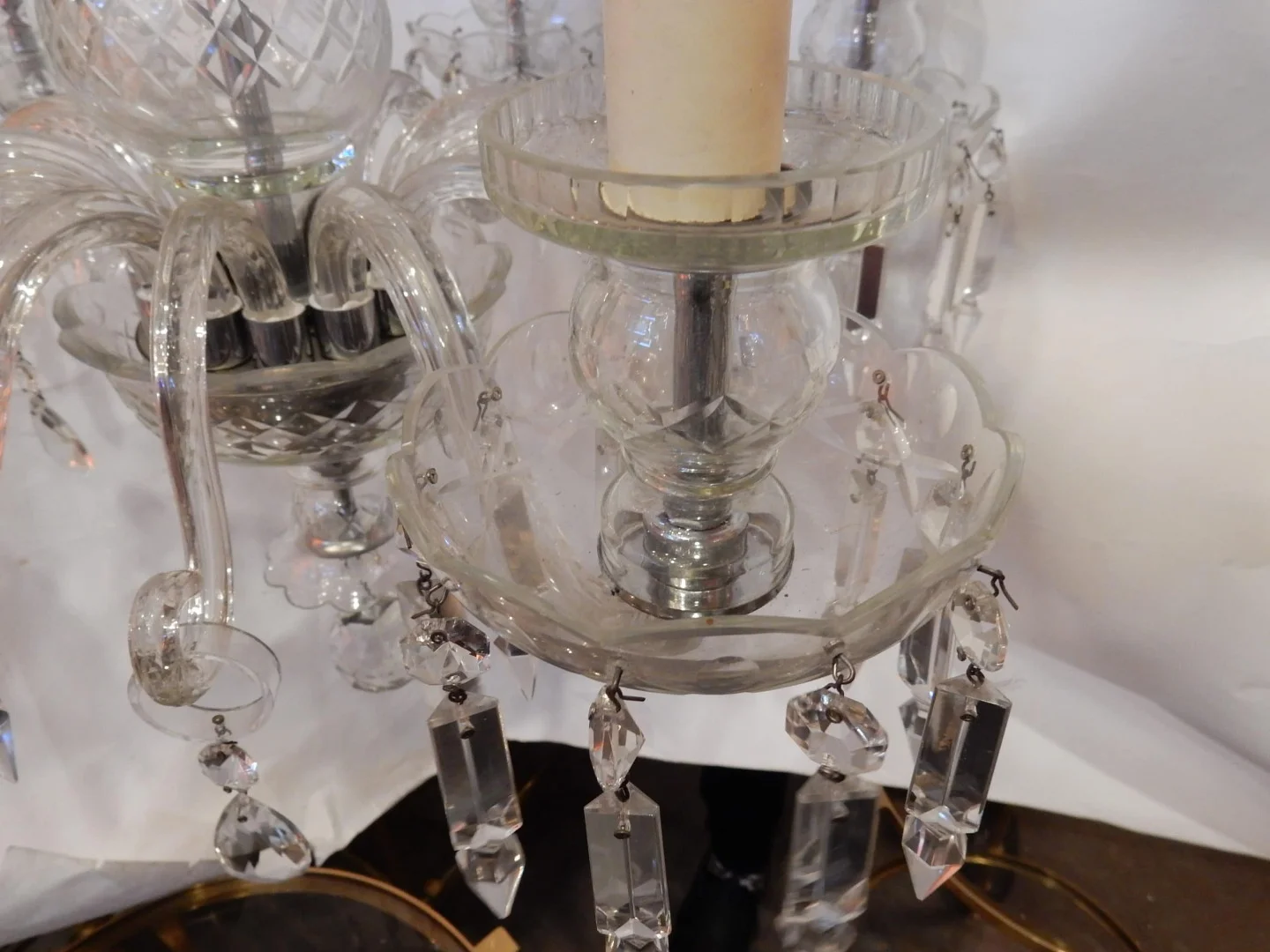 1950′ Lustre en Cristal de Bohême Ou Baccarat 6 Bras