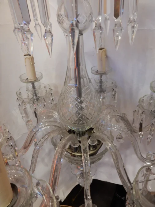 1950′ Lustre en Cristal de Bohême Ou Baccarat 6 Bras