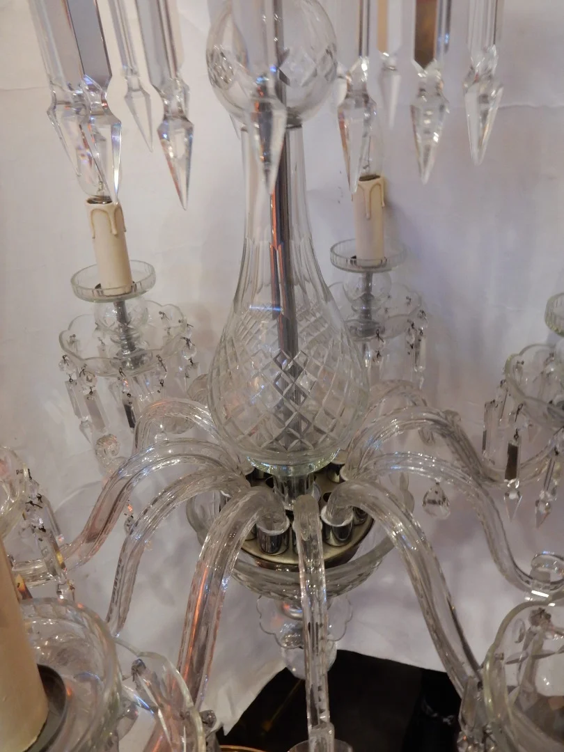1950′ Lustre en Cristal de Bohême Ou Baccarat 6 Bras