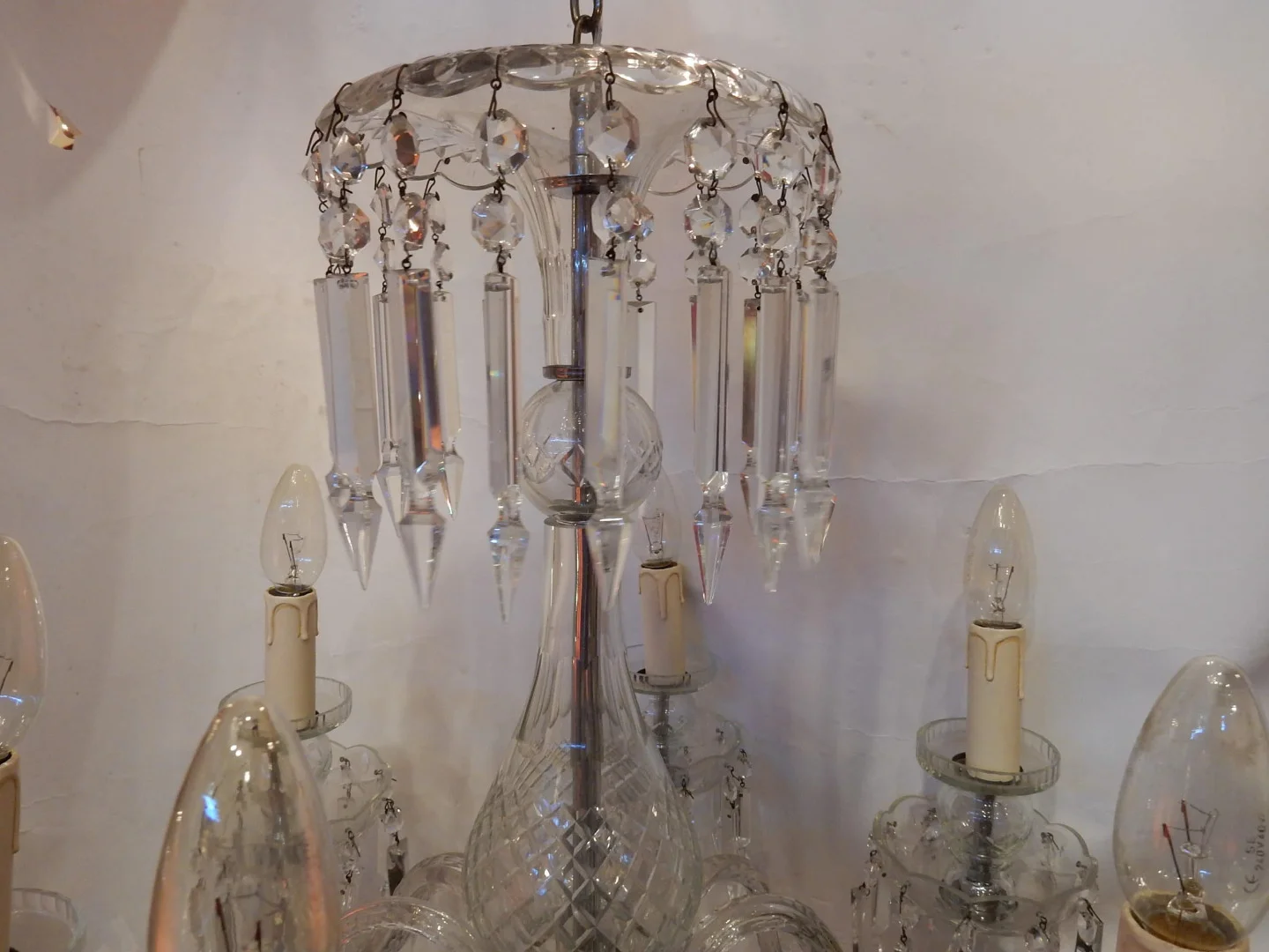 1950′ Lustre en Cristal de Bohême Ou Baccarat 6 Bras