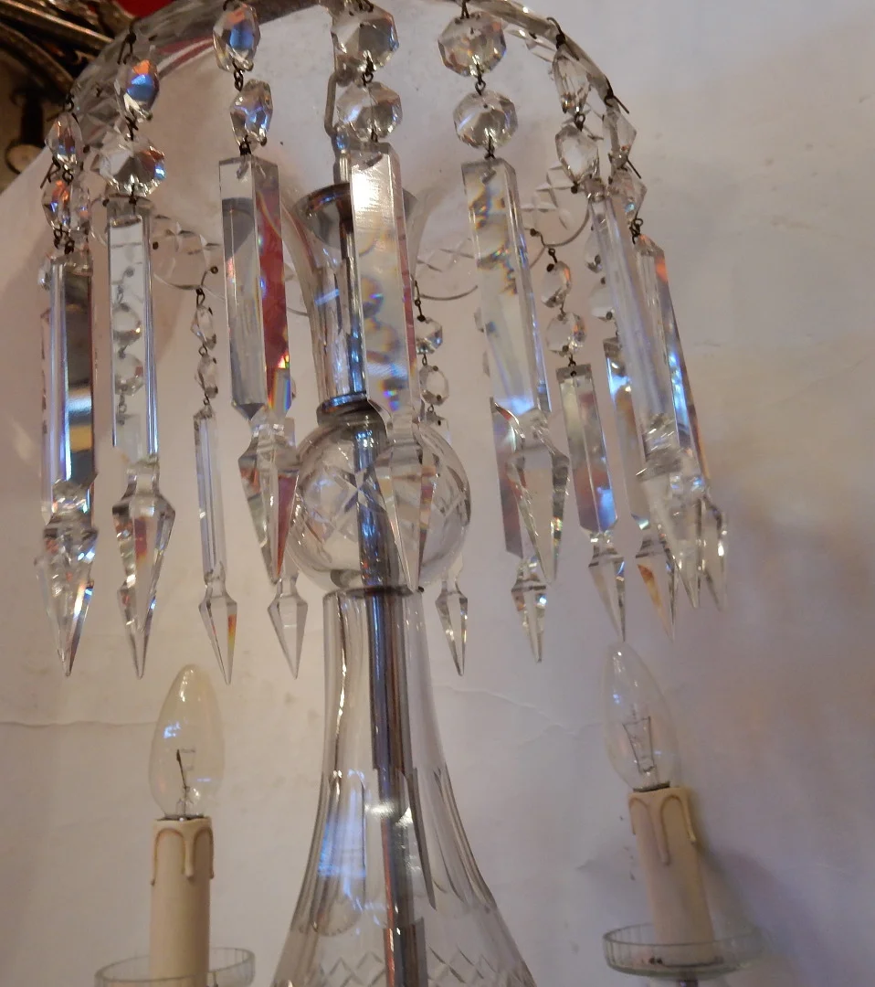 1950′ Lustre en Cristal de Bohême Ou Baccarat 6 Bras