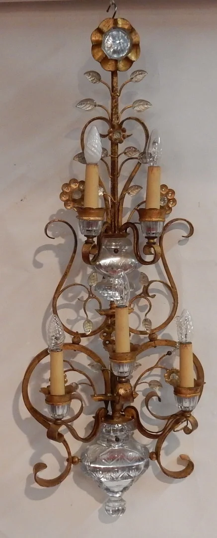 1970′ Maison Baguès Or Banci Style Wall Lamp 5 Lamps