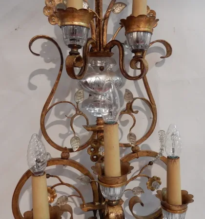 1970′ Applique Style Maison Baguès Ou Banci 5 Lampes