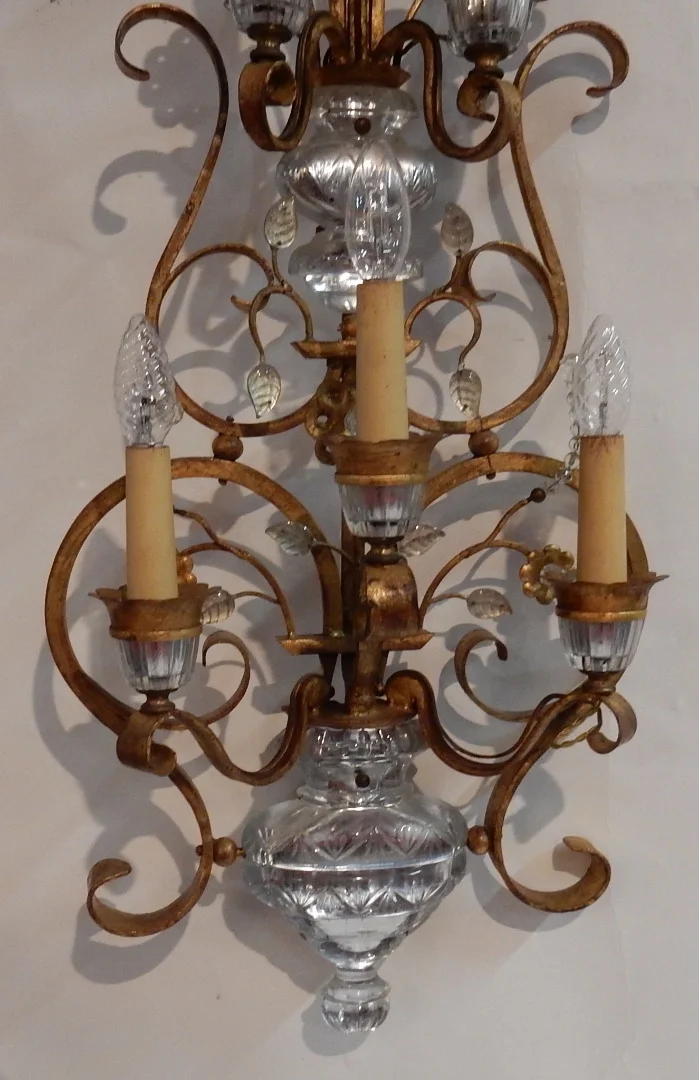 1970′ Maison Baguès Or Banci Style Wall Lamp 5 Lamps