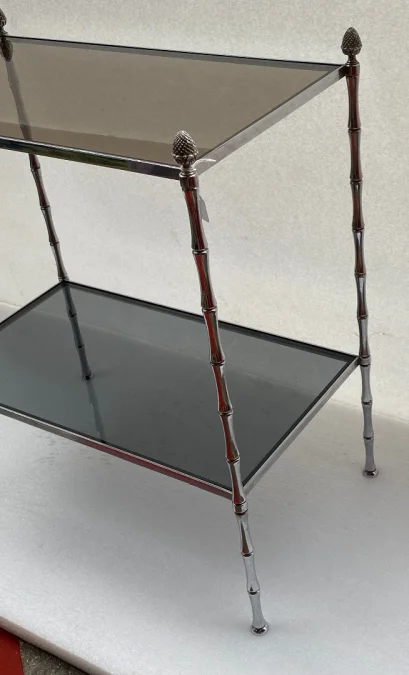 1950/70′ Rectangular Sofa End Maison Bagués Silver Brass