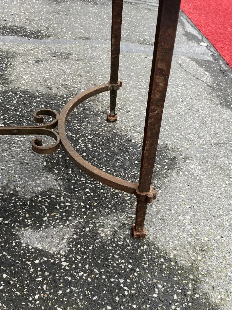 1950/70 Wrought Iron Coffee Table With Correze Slate Top Spacer