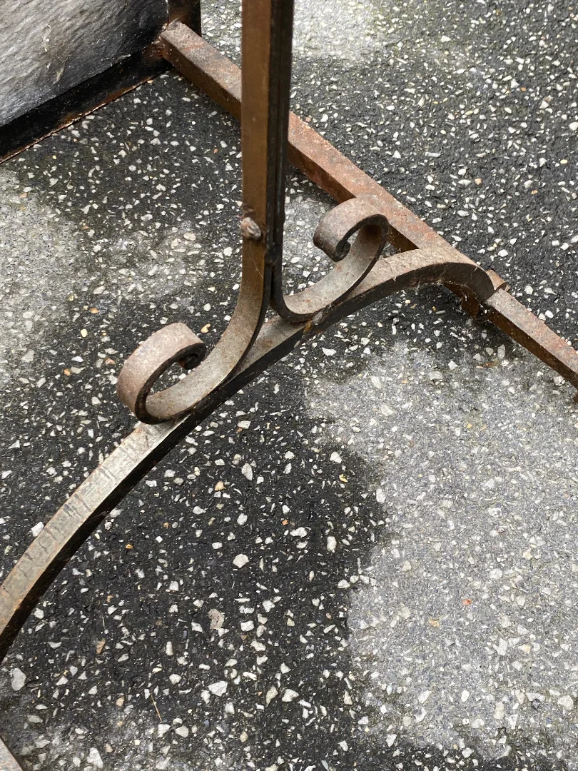 1950/70 Wrought Iron Coffee Table With Correze Slate Top Spacer