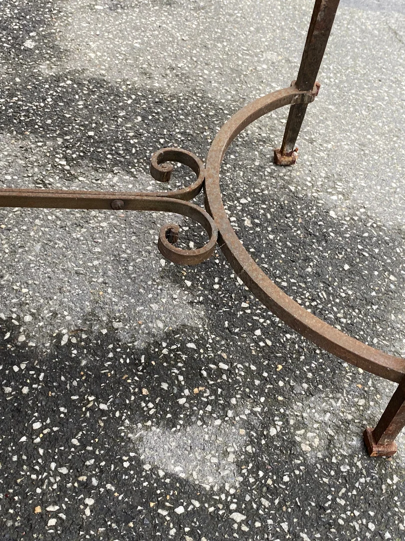 1950/70 Wrought Iron Coffee Table With Correze Slate Top Spacer