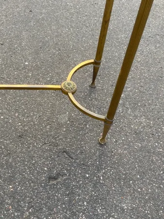 1950/70 Console Or End Of Sofa Gilt Bronze Maison Jansen Or Maison Charles Or Maison Bagués Aged Oxidized Mirror Tray With Spacer