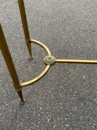 1950/70 Console Or End Of Sofa Gilt Bronze Maison Jansen Or Maison Charles Or Maison Bagués Aged Oxidized Mirror Tray With Spacer
