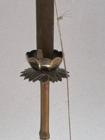 1970′ Paire De Lampadaires En Bronze Doré Maison Baguès Modèle Bambou