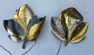 1970′ Pair of Sconces In Silvered And Patinated Brass Fernandez Or Isabelle Faure Or Duval Brasseur