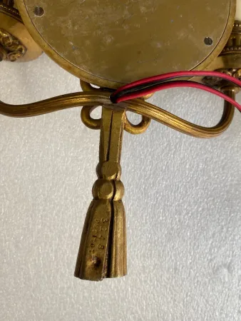 1950/70′ 2 Pairs of Gilt Bronze Sconces With Convex Mirror Signed Petitot