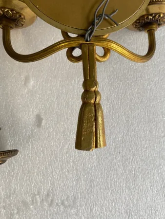 1950/70′ 2 Pairs of Gilt Bronze Sconces With Convex Mirror Signed Petitot