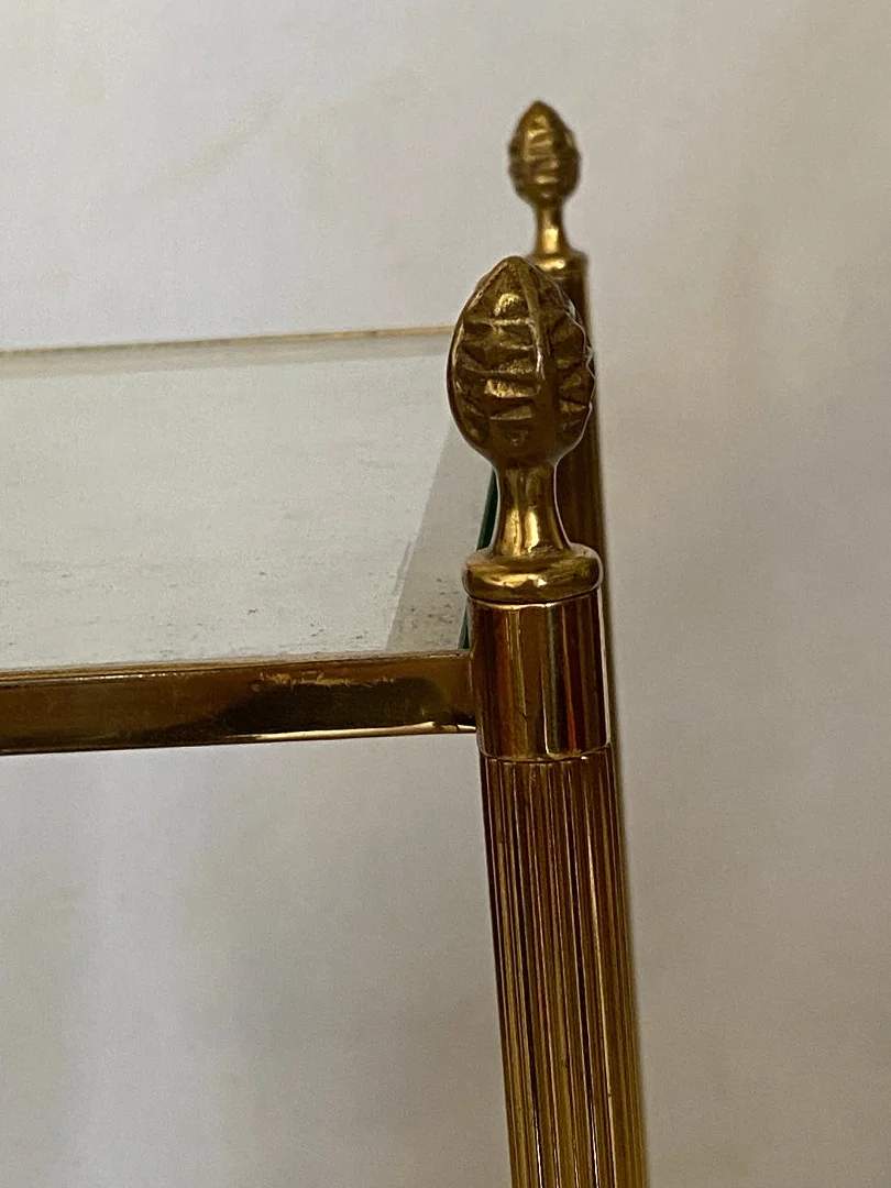 1970′ Paire de Bouts de Canapé Carrés Maison Baguès Plateaux Miroirs Oxydés Argentés