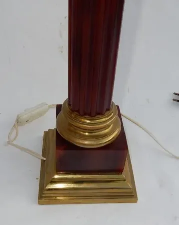 1950/70 Paire De Lampes Maison Jansen, Laiton et Bakélite, Couleur Ambré