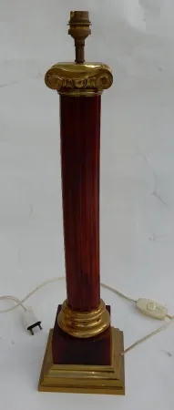 1950/70 Paire De Lampes Maison Jansen, Laiton et Bakélite, Couleur Ambré