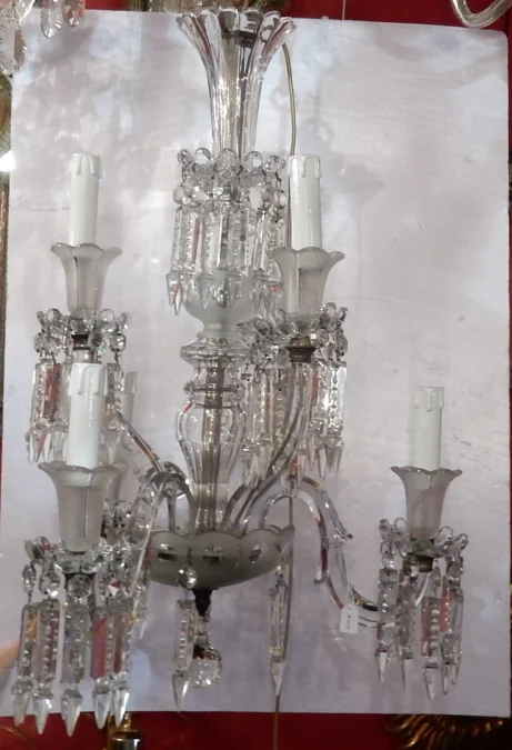 1950′ Baccarat 6 Branch Chandelier