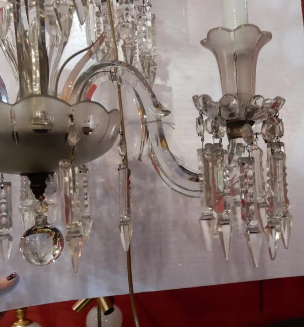 1950′ Baccarat 6 Branch Chandelier