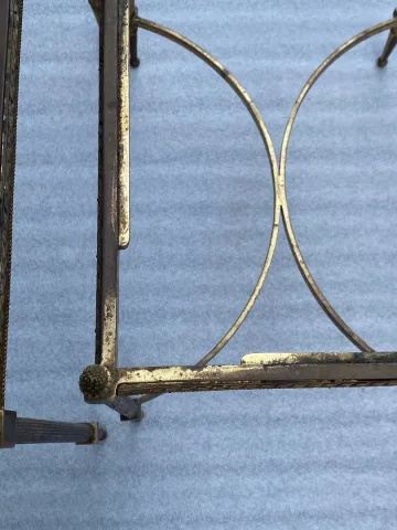 1970′ Série de 3 Tables Gigognes Maison Baguès Modèle Bambou Bronze Doré 3 Plateaux Opaline Noire
